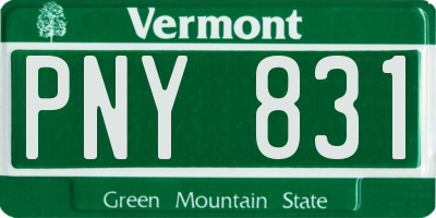 VT license plate PNY831