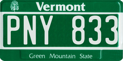 VT license plate PNY833