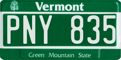 VT license plate PNY835