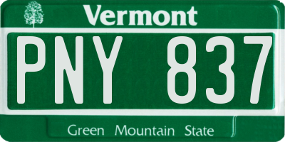 VT license plate PNY837