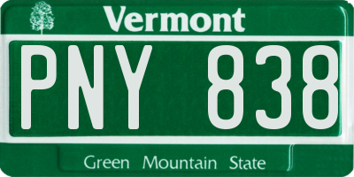 VT license plate PNY838