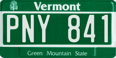 VT license plate PNY841