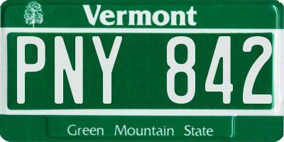 VT license plate PNY842