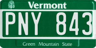 VT license plate PNY843