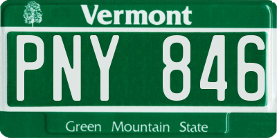 VT license plate PNY846