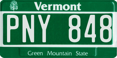 VT license plate PNY848