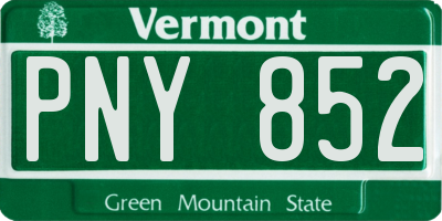 VT license plate PNY852