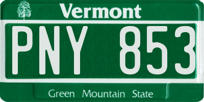 VT license plate PNY853