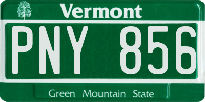 VT license plate PNY856