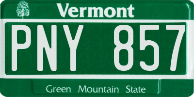 VT license plate PNY857