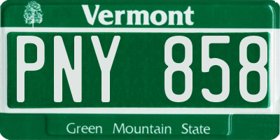 VT license plate PNY858