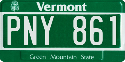 VT license plate PNY861