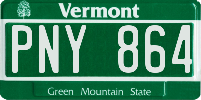 VT license plate PNY864