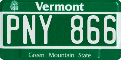 VT license plate PNY866