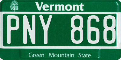 VT license plate PNY868