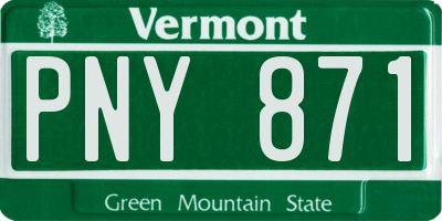 VT license plate PNY871