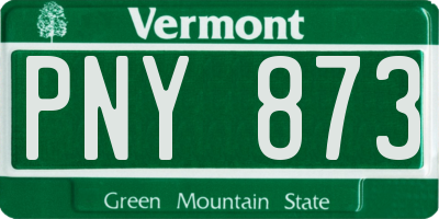 VT license plate PNY873