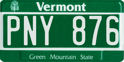 VT license plate PNY876