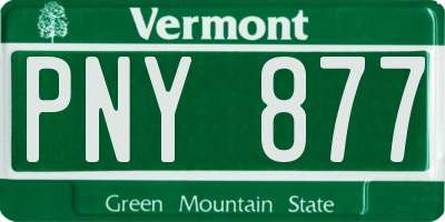 VT license plate PNY877