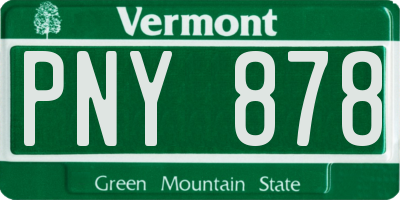 VT license plate PNY878