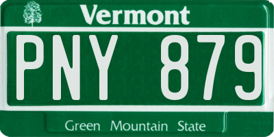 VT license plate PNY879
