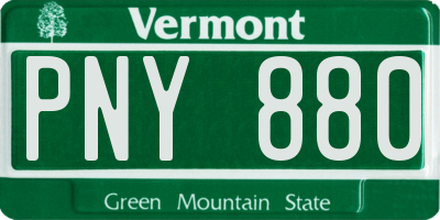VT license plate PNY880
