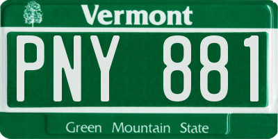 VT license plate PNY881