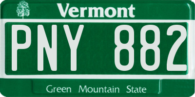 VT license plate PNY882