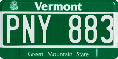 VT license plate PNY883