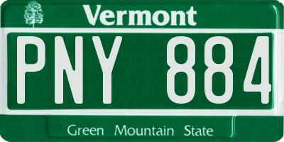 VT license plate PNY884
