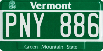 VT license plate PNY886