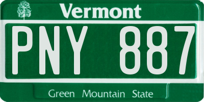 VT license plate PNY887