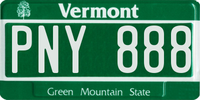 VT license plate PNY888