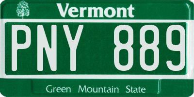 VT license plate PNY889