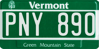 VT license plate PNY890