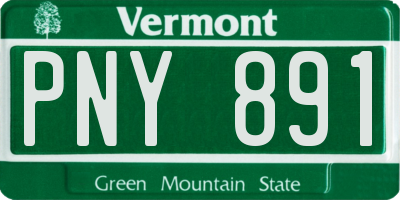 VT license plate PNY891