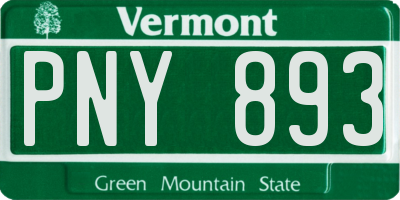 VT license plate PNY893