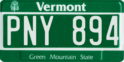 VT license plate PNY894