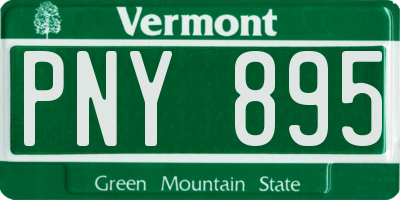 VT license plate PNY895