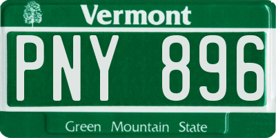 VT license plate PNY896