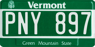 VT license plate PNY897