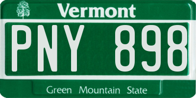 VT license plate PNY898