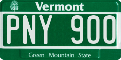 VT license plate PNY900