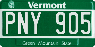 VT license plate PNY905