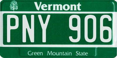 VT license plate PNY906