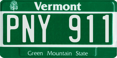 VT license plate PNY911