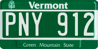 VT license plate PNY912