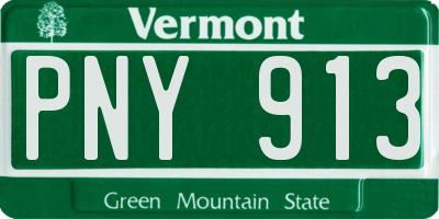 VT license plate PNY913