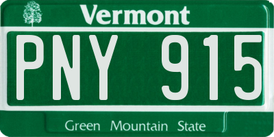 VT license plate PNY915