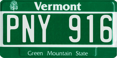 VT license plate PNY916